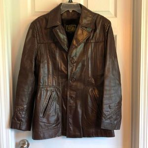 Vintage Harbour Park Brown Leather Jacket SZ 40
